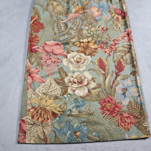 Vintage Pine Cove Midi Skirt Womens 2 Floral Cottagecore Artsy Straight Cotton - Picture 3 of 14